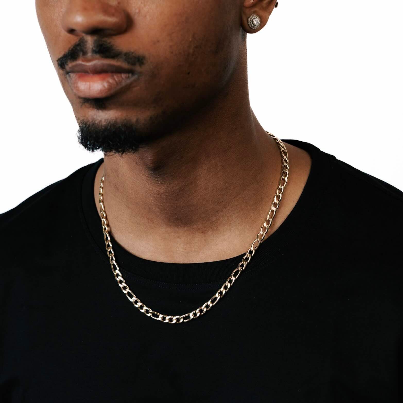 3MM Figaro Chain 14K Gold、mySite、hinf8tx79