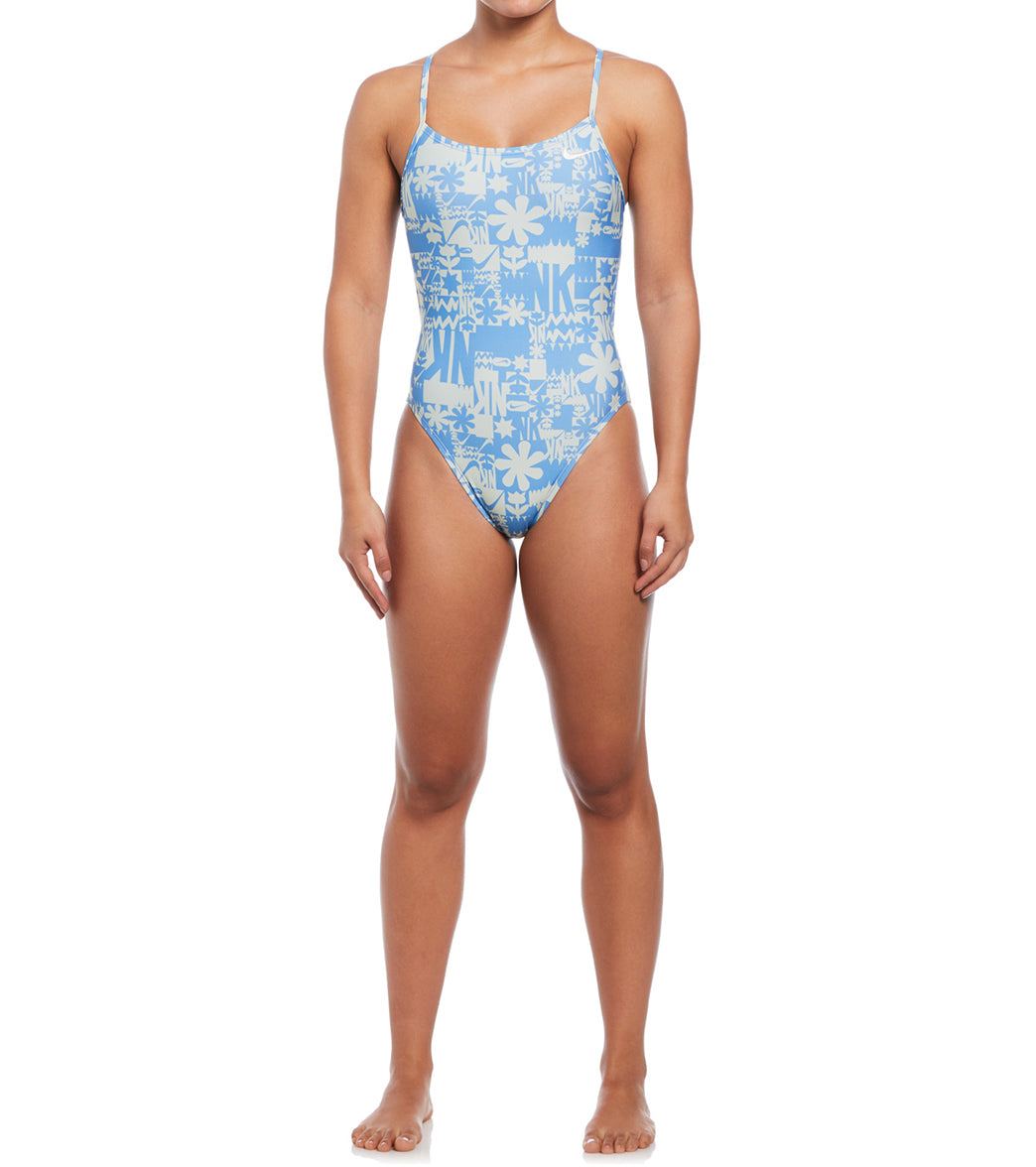 Nike Women's Hydrastrong Multi Print Cut Out One Piece Swimsuit、mySite、noshort