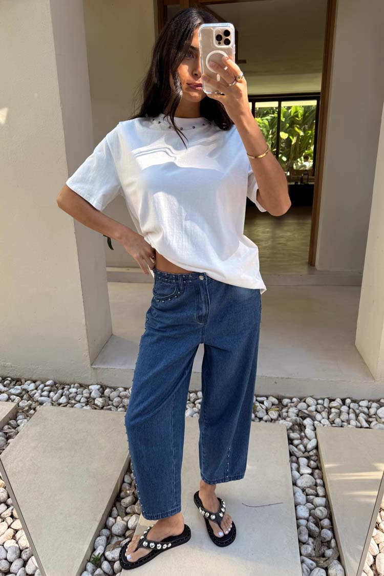 Blue Studded Barrel Jeans、mySite、solidvoid