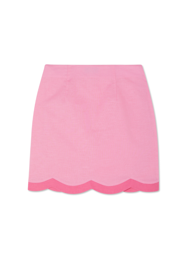 Pink Scallop Mini Jaspre Skirt、mySite、solidvoid