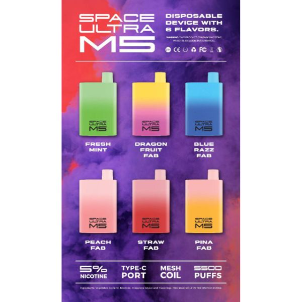 M5 FAB 5500 Puffs By Space Ultra Disposable - 10-Pack、mySite、zt4zffjzw