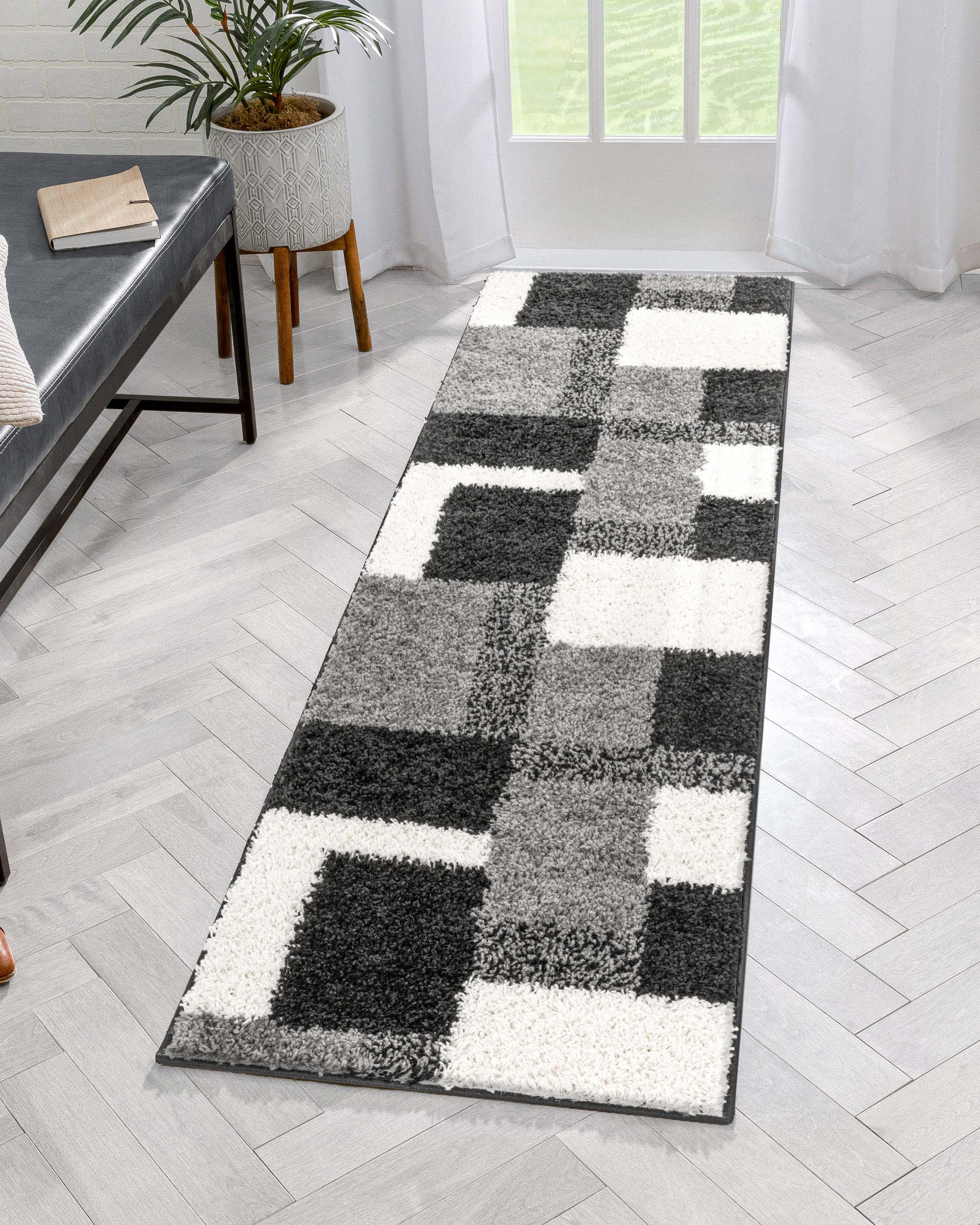 Cubes Black Contemporary Rug、mySite、gigharbornorthrealestate