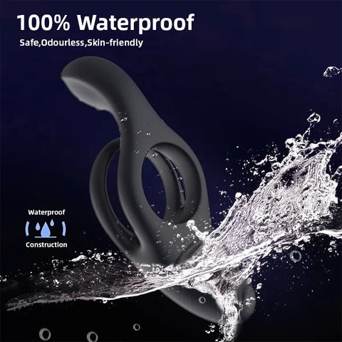 Dual-Motor Vibrating Couple’s Ring – 3-in-1 Intimacy Enhancer