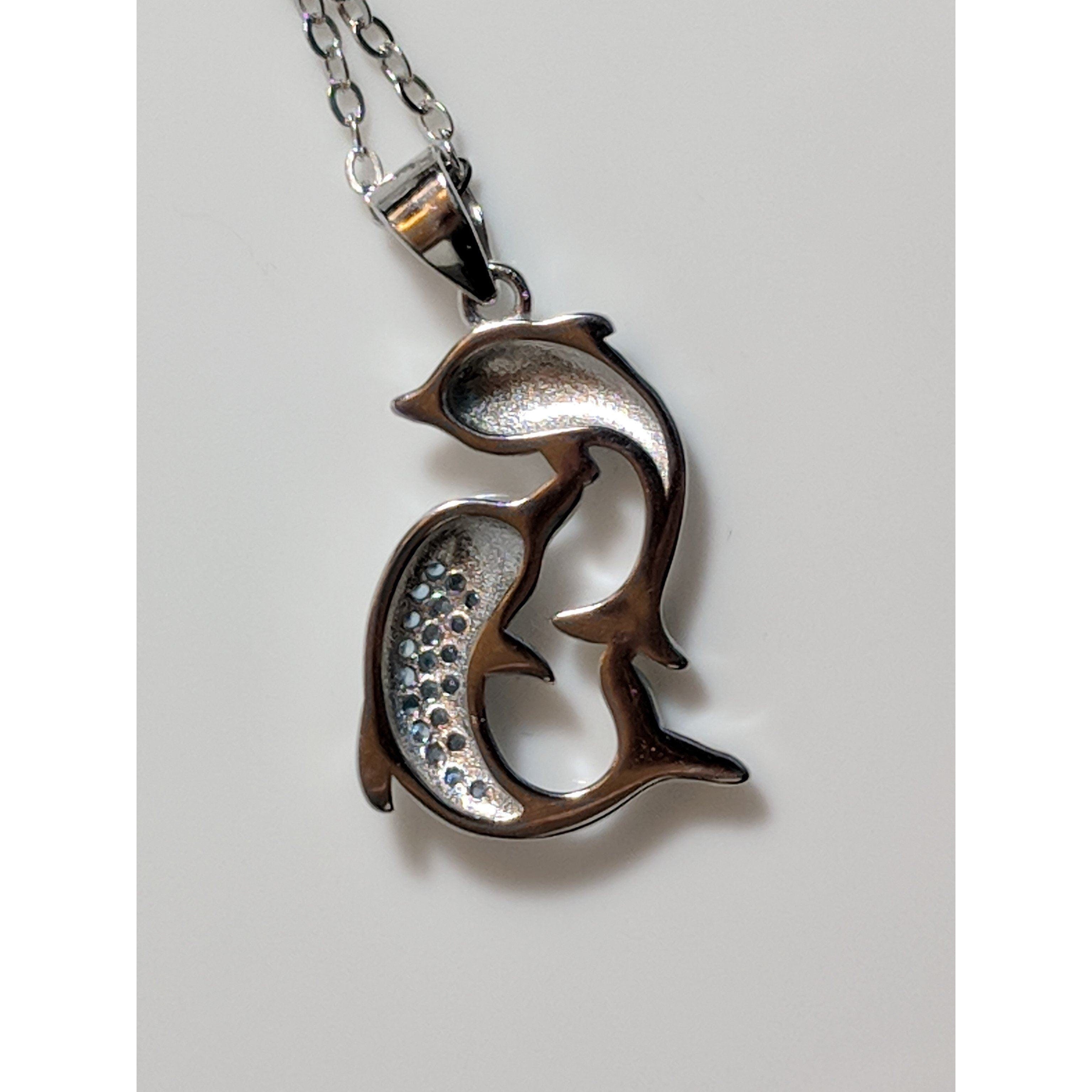 Dolphin Necklaces (4 Styles) in 925 Silver with Blue Cubic Zirconia、mySite、g9winljtr