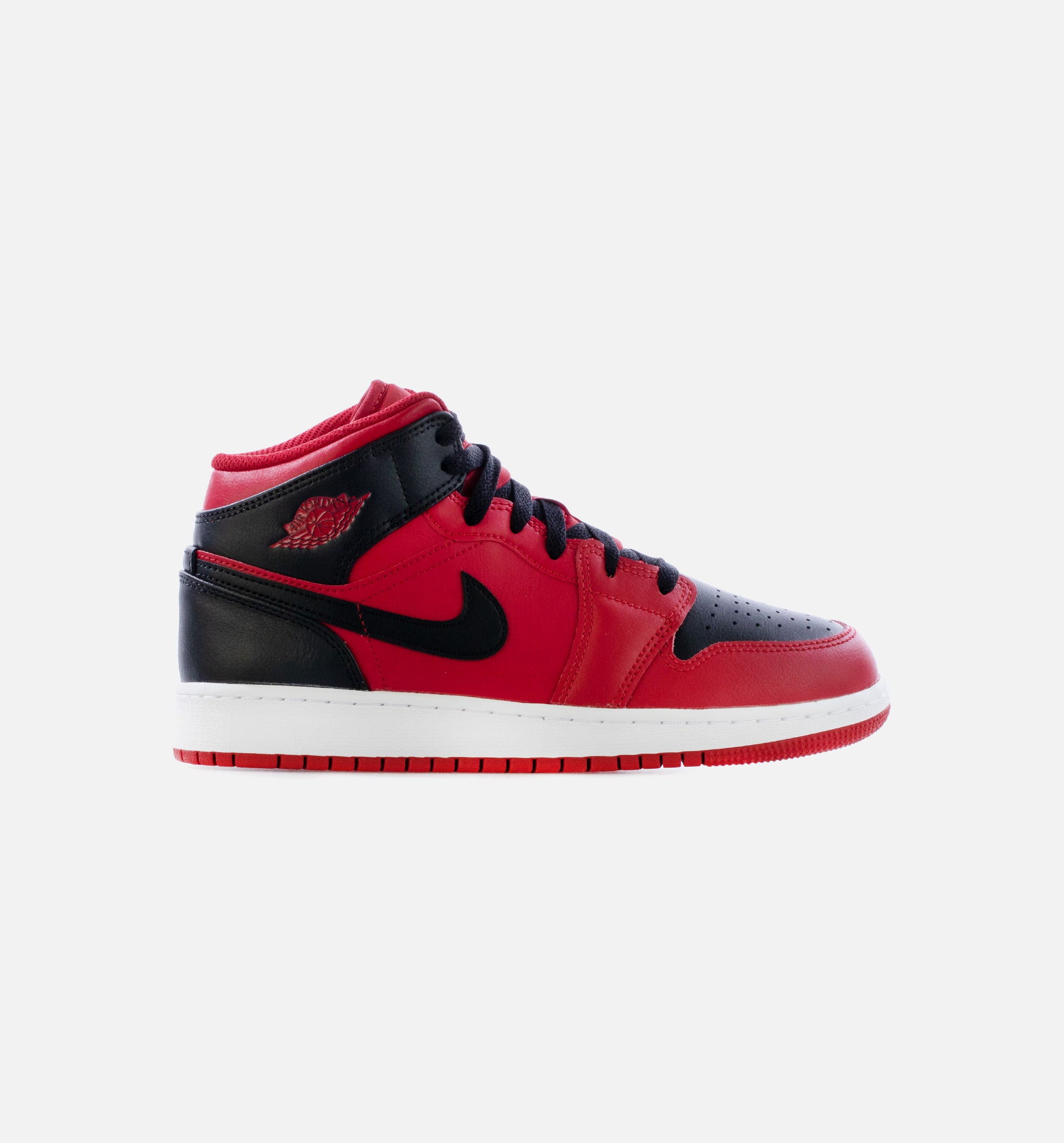 Air Jordan 1 Mid Reverse Bred Grade School Lifestyle Shoe - Black/Red、mySite、dreamappss