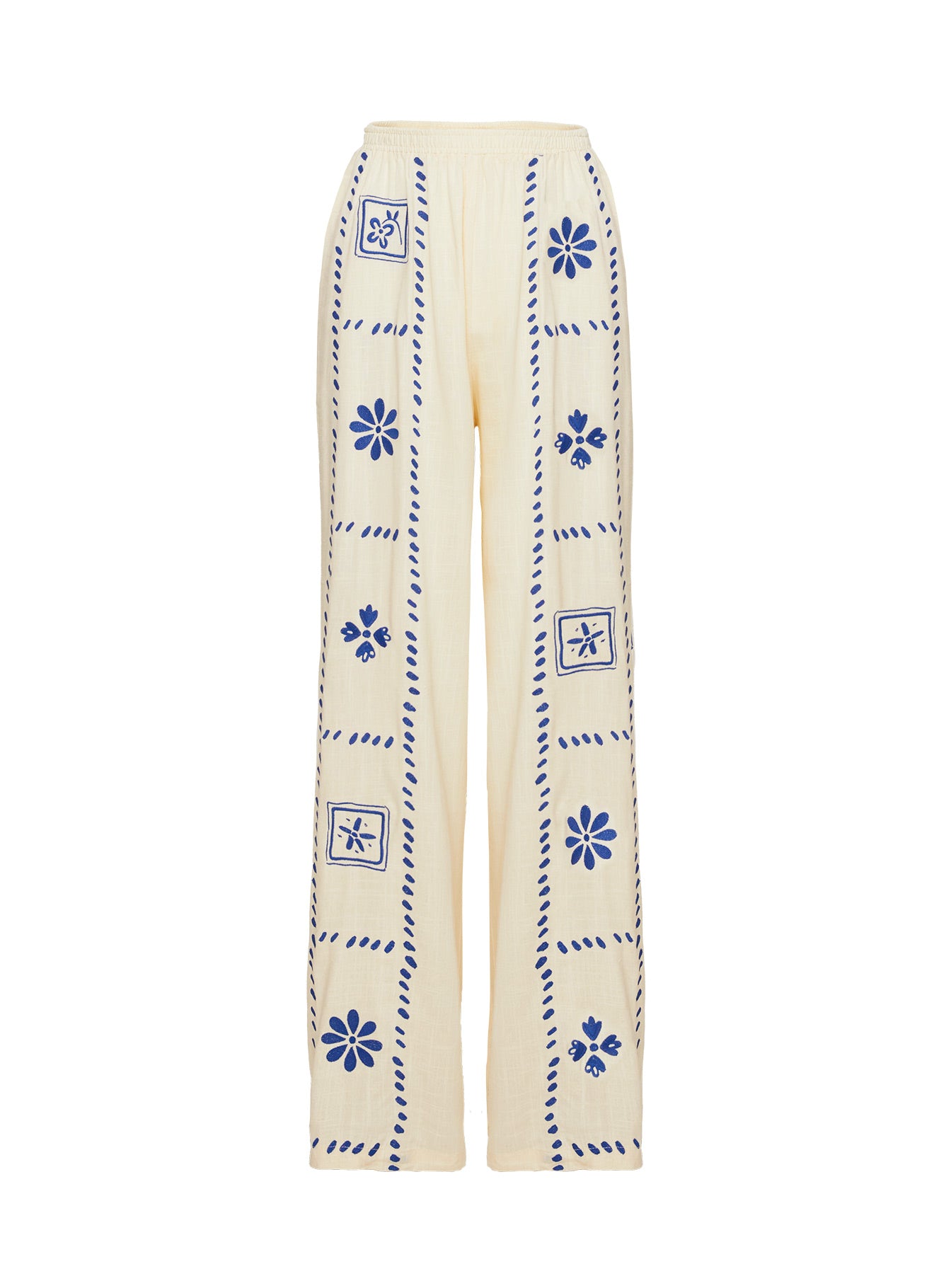 Grazia Pants Cream / Blue、mySite、solidvoid