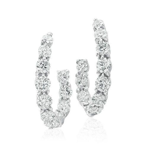 Gumuchian New Moon Platinum Diamond Hoop Earrings、mySite、hinf8tx79