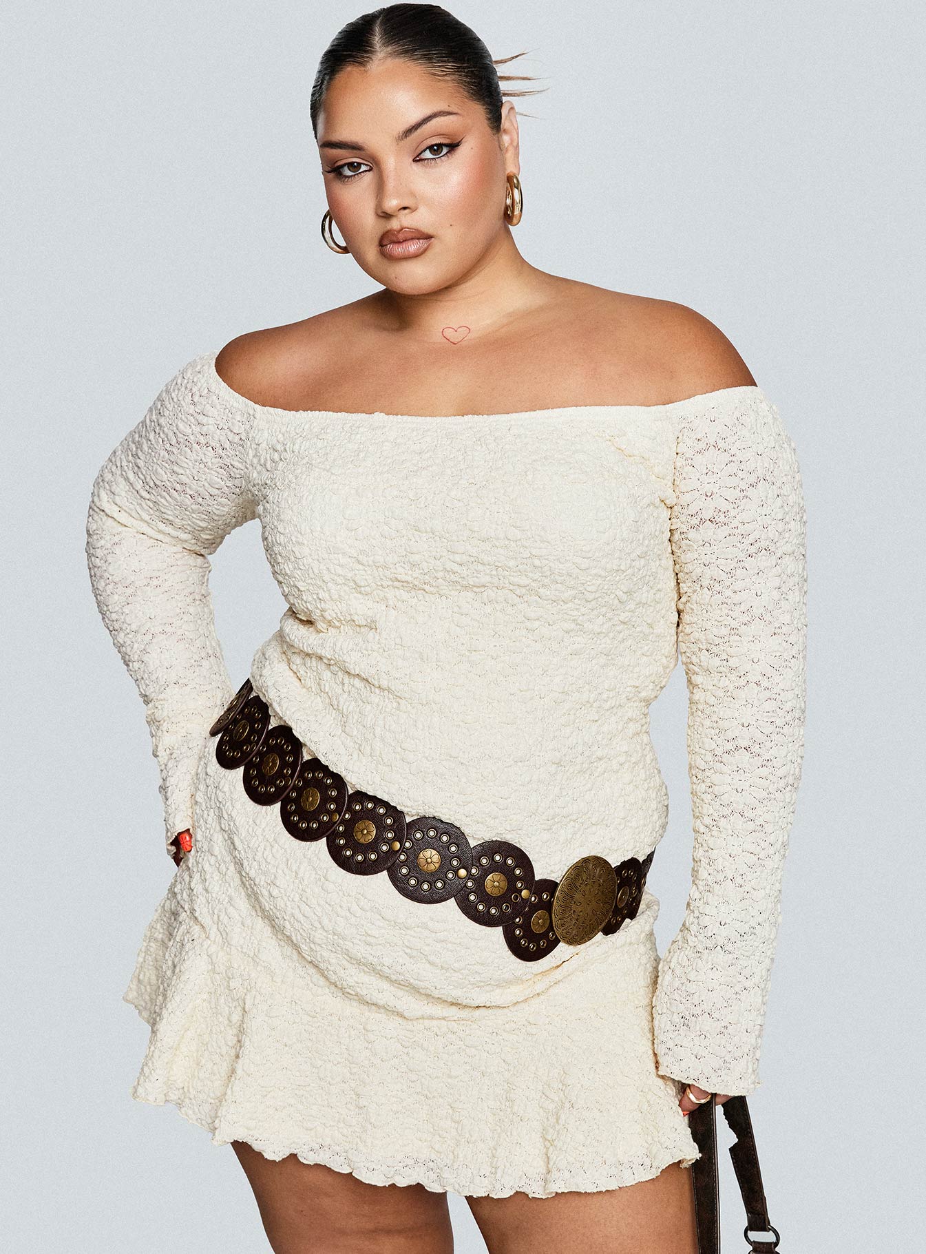 Vancesca Strapless Mini Dress Cream Curve、mySite、solidvoid