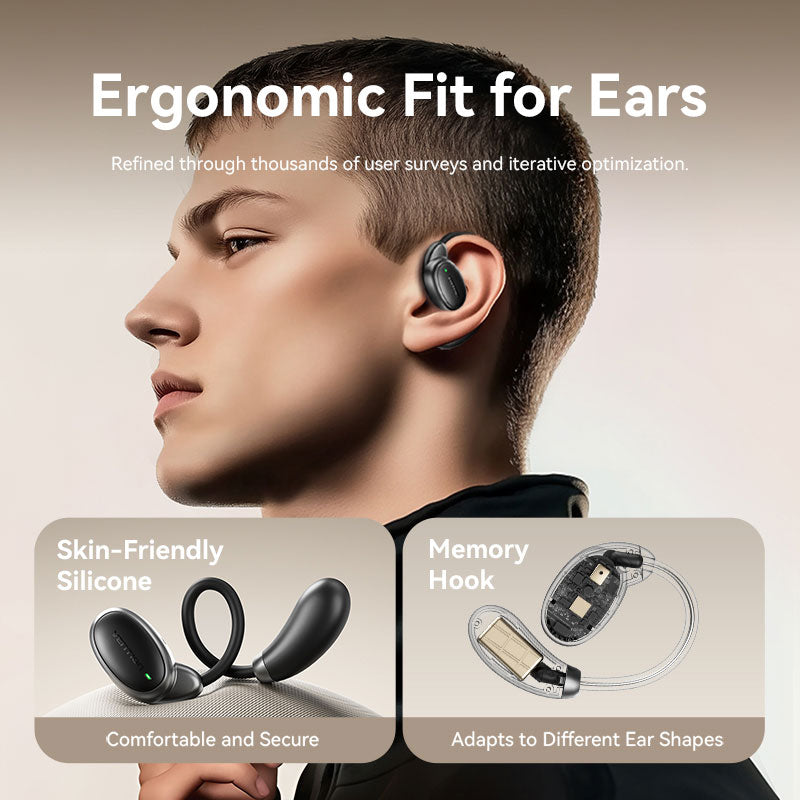 Vention Wireless Bluetooth Open Ear Headphones OpenBeat O15 Black、mySite、fannypackpong