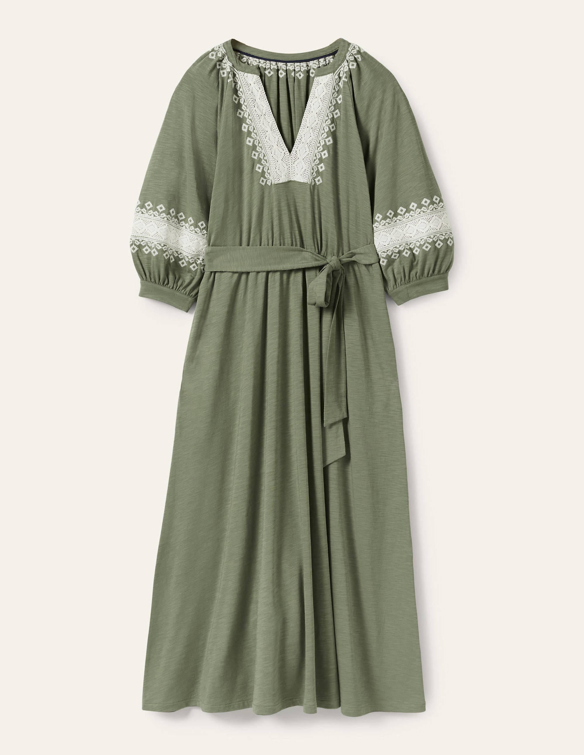  Crochet Trim Jersey Midi Dress-Alder、mySite、ashleygrahame