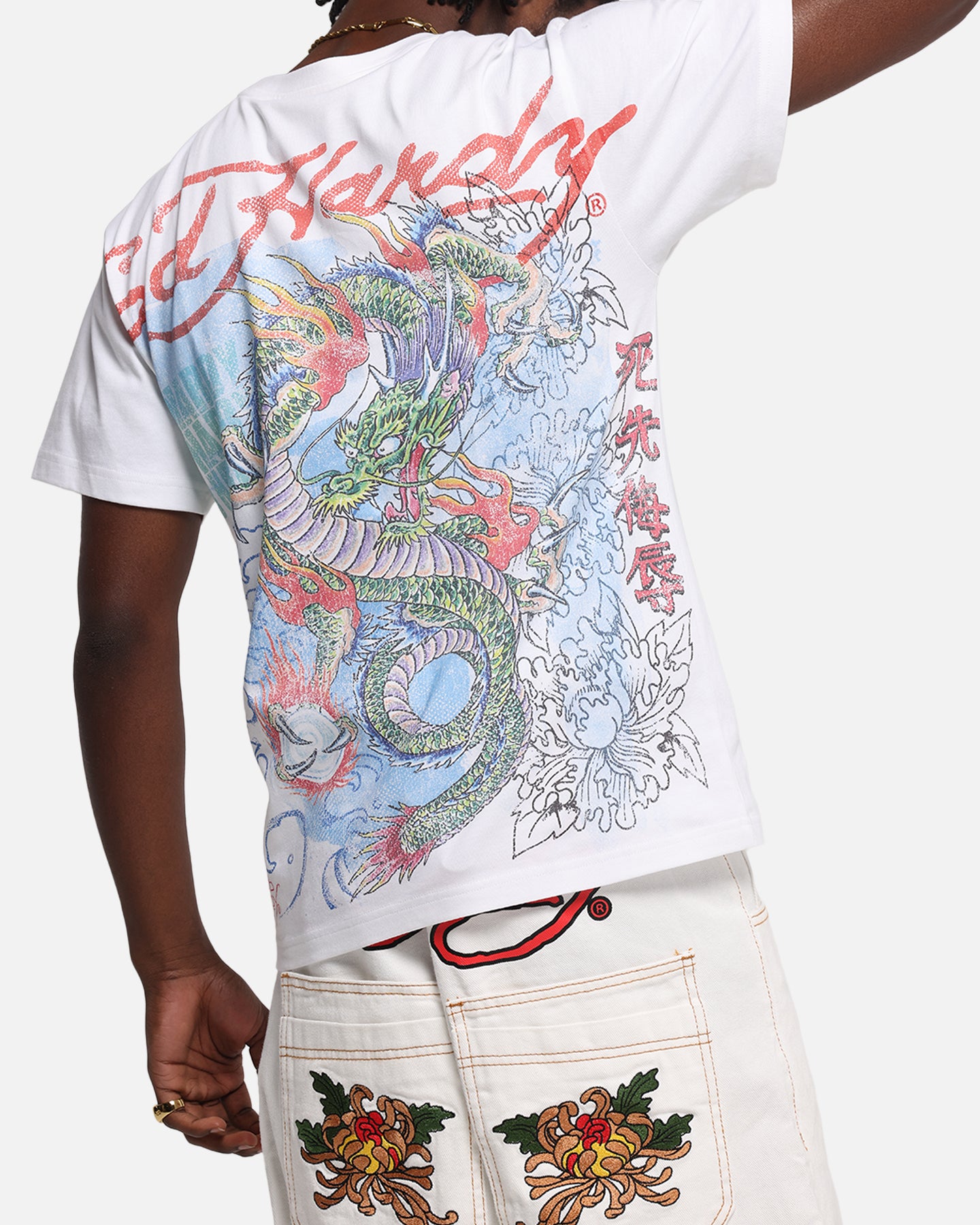 Ed Hardy Rising Dragon Vintage T-Shirt White、mySite、zt4zffjzw