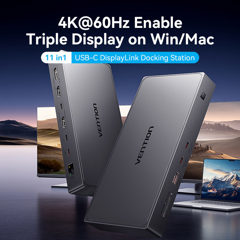 Vention 11-in-1 USB-C DisplayLink Docking Station、mySite、fannypackpong