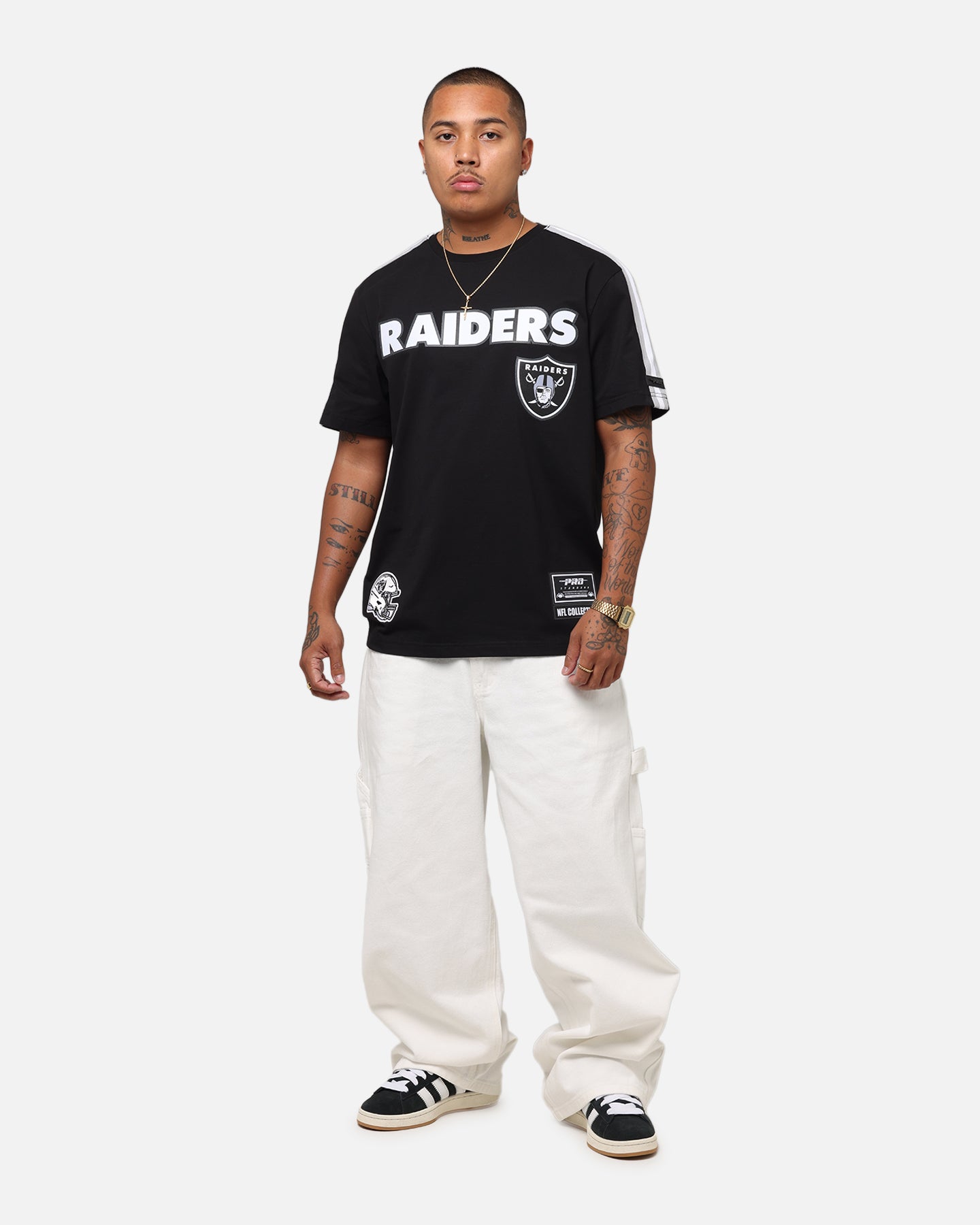 Pro Standard Las Vegas Raiders Classic Mesh Striped T-Shirt Black/Grey、mySite、zt4zffjzw
