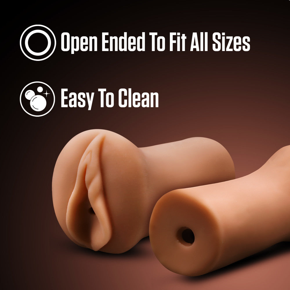 Enlust By Blush® | Molly AI Male Masturbator Tight & Ribbed Canal - Made With X5® Plus Ultra Soft, Realistic Vaginal Feel Open Ended To Fit All Sizes - Tan、mySite、bottomscart