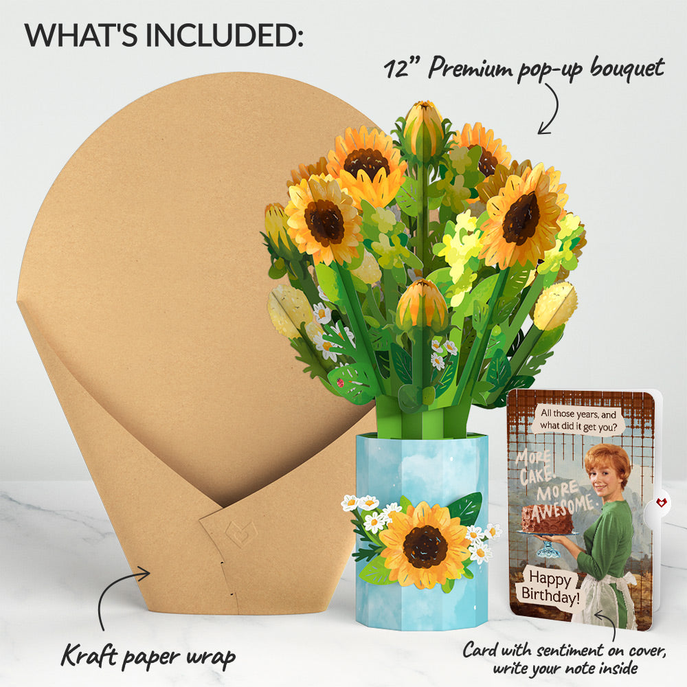 Sunflower Blooms Birthday Bouquet and More Cake More Awesome Sentiment Set、mySite、solidvoid