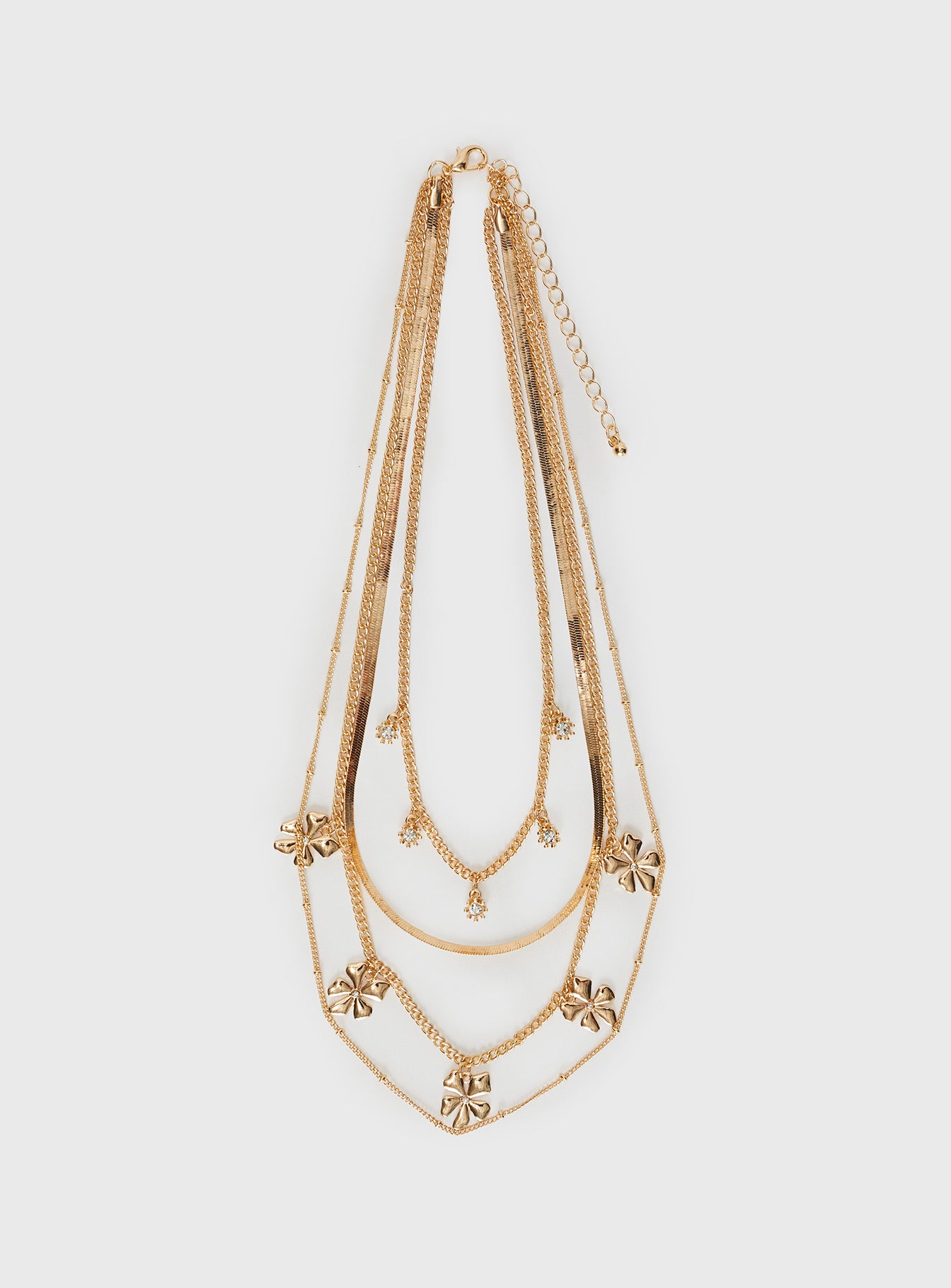 Agnolotti Flower Multi Necklace Gold、mySite、solidvoid