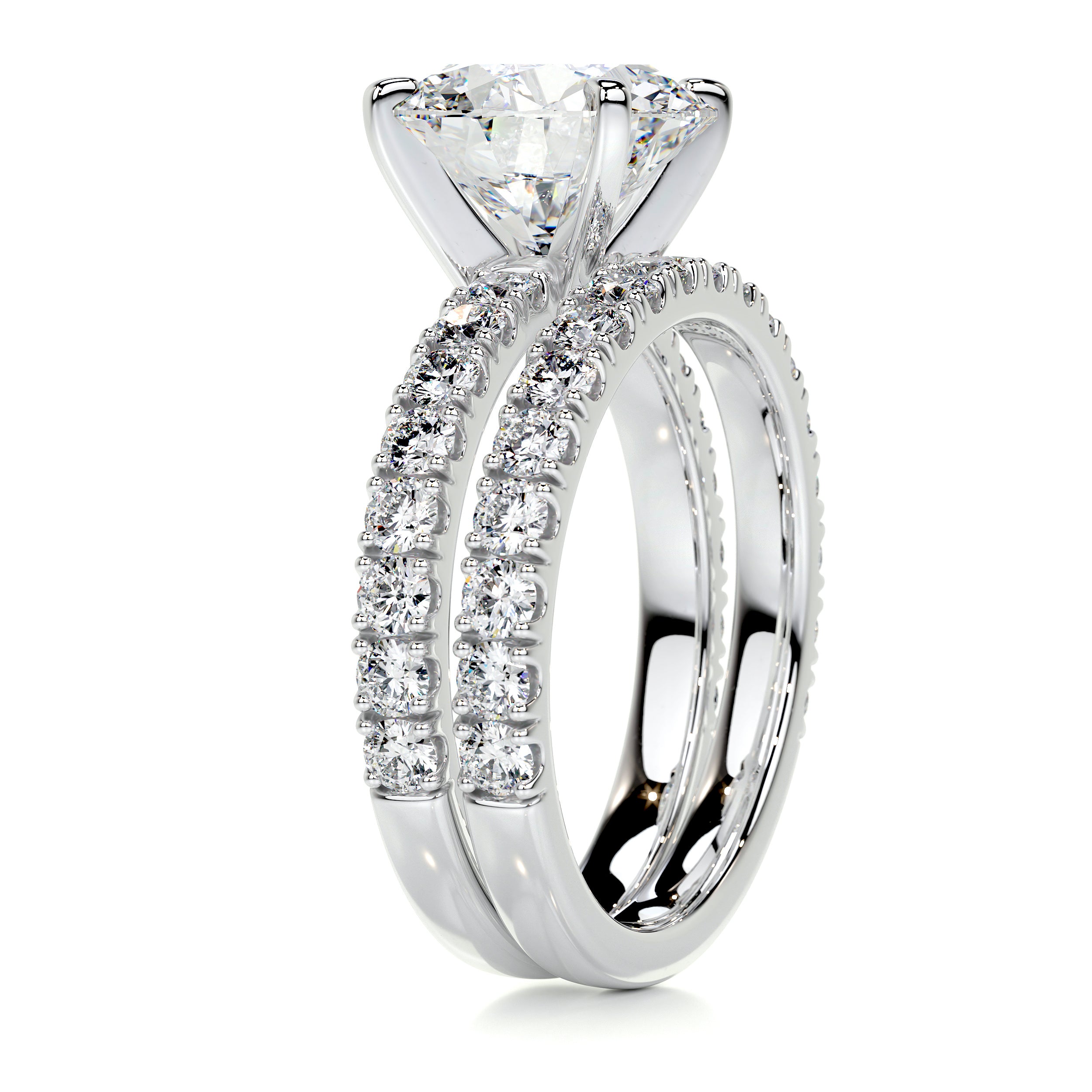 Alison Moissanite & Diamonds Bridal Set -14K White Gold、mySite、hinf8tx79