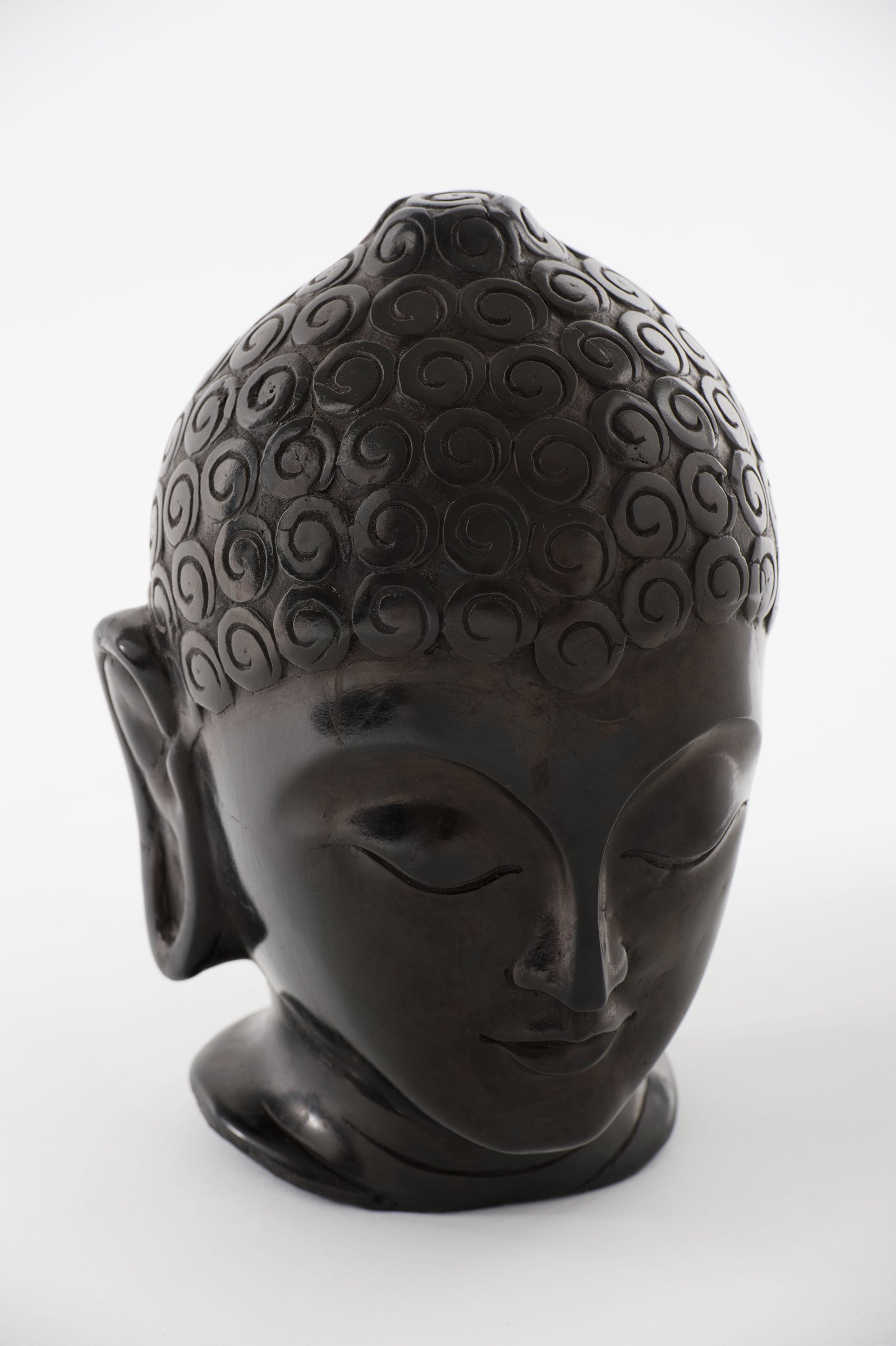 Buddha Head - Black Soft Granite (Medium, 23cm)、mySite、topwebapps