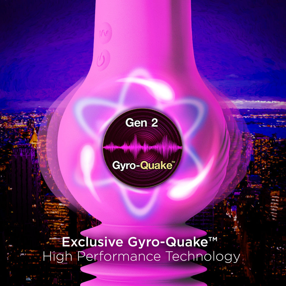 Impressions By Blush® | New York Gyro-Quake™ 9.75 Inch Vibrating & Thumping G Spot Dildo – Platinum Cured Silicone - Purple、mySite、bottomscart