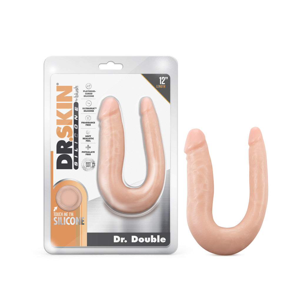 Dr. Skin Silicone By Blush® | Dr. Double Vanilla 12.5-Inch Long Double Dildo、mySite、bottomscart