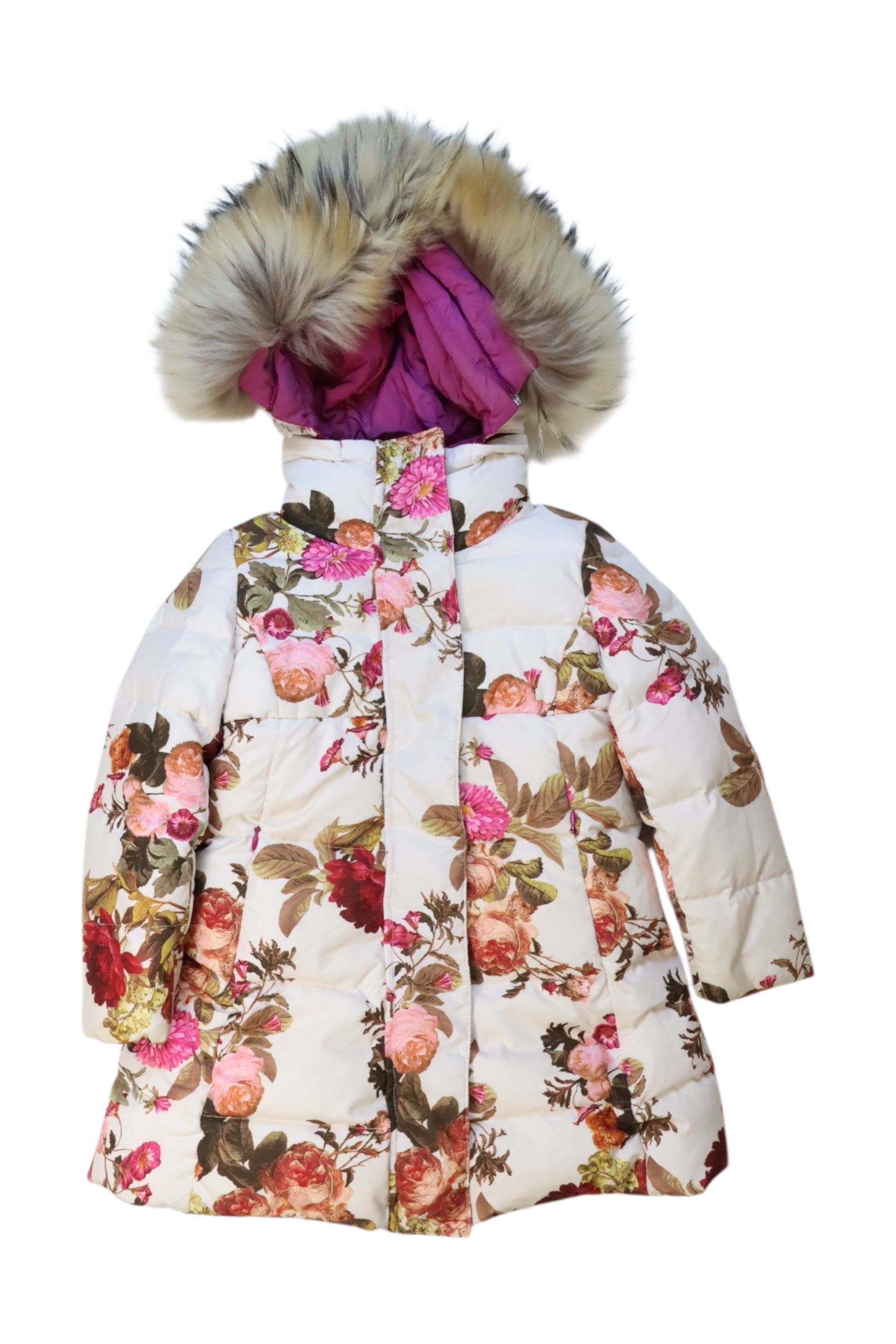 MANUDIECI Floral Puffer Coat - Size 4T、mySite、g9winljtr