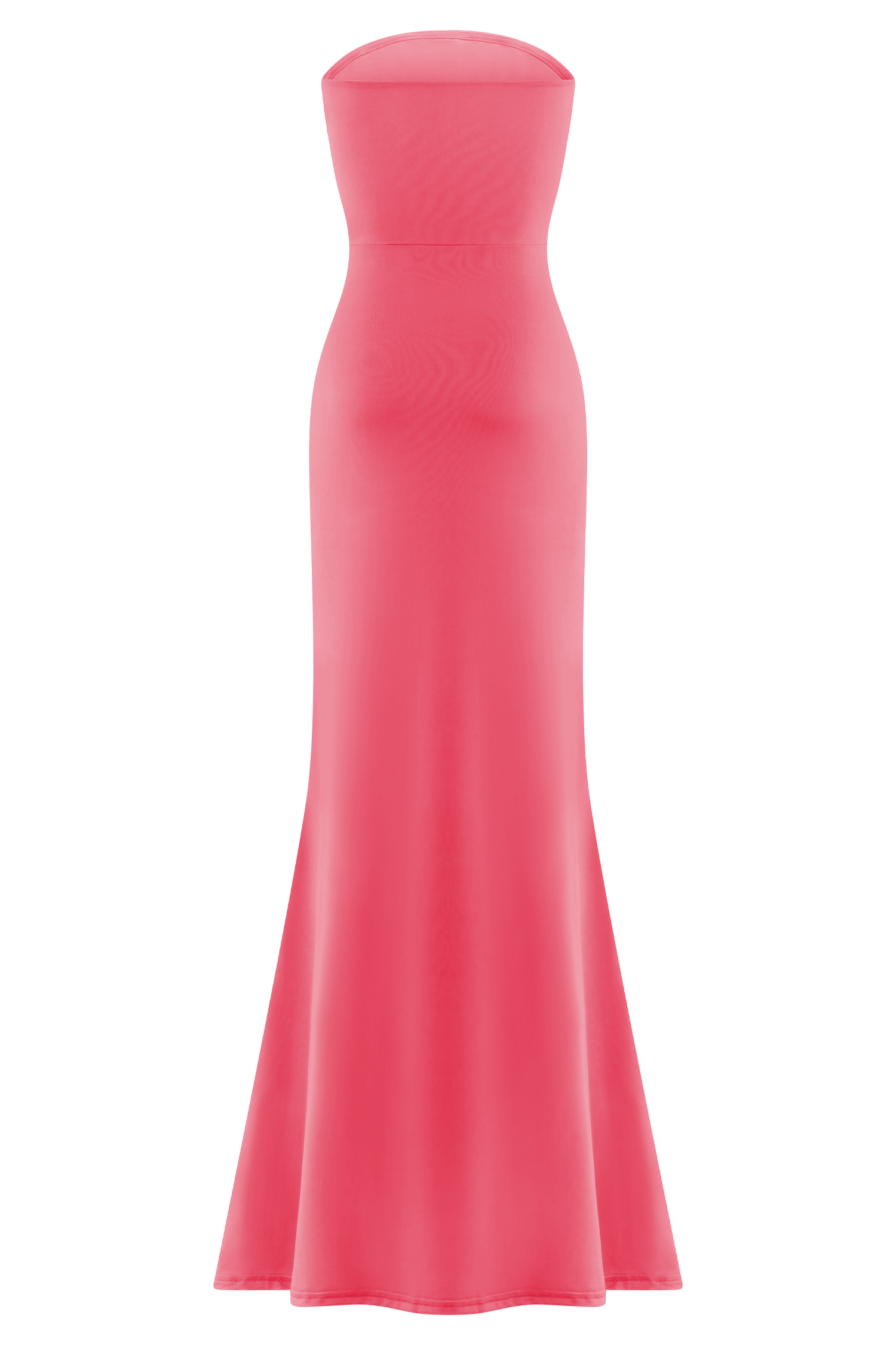 Madison Strapless Slinky Maxi Dress - Coral、mySite、solidvoid