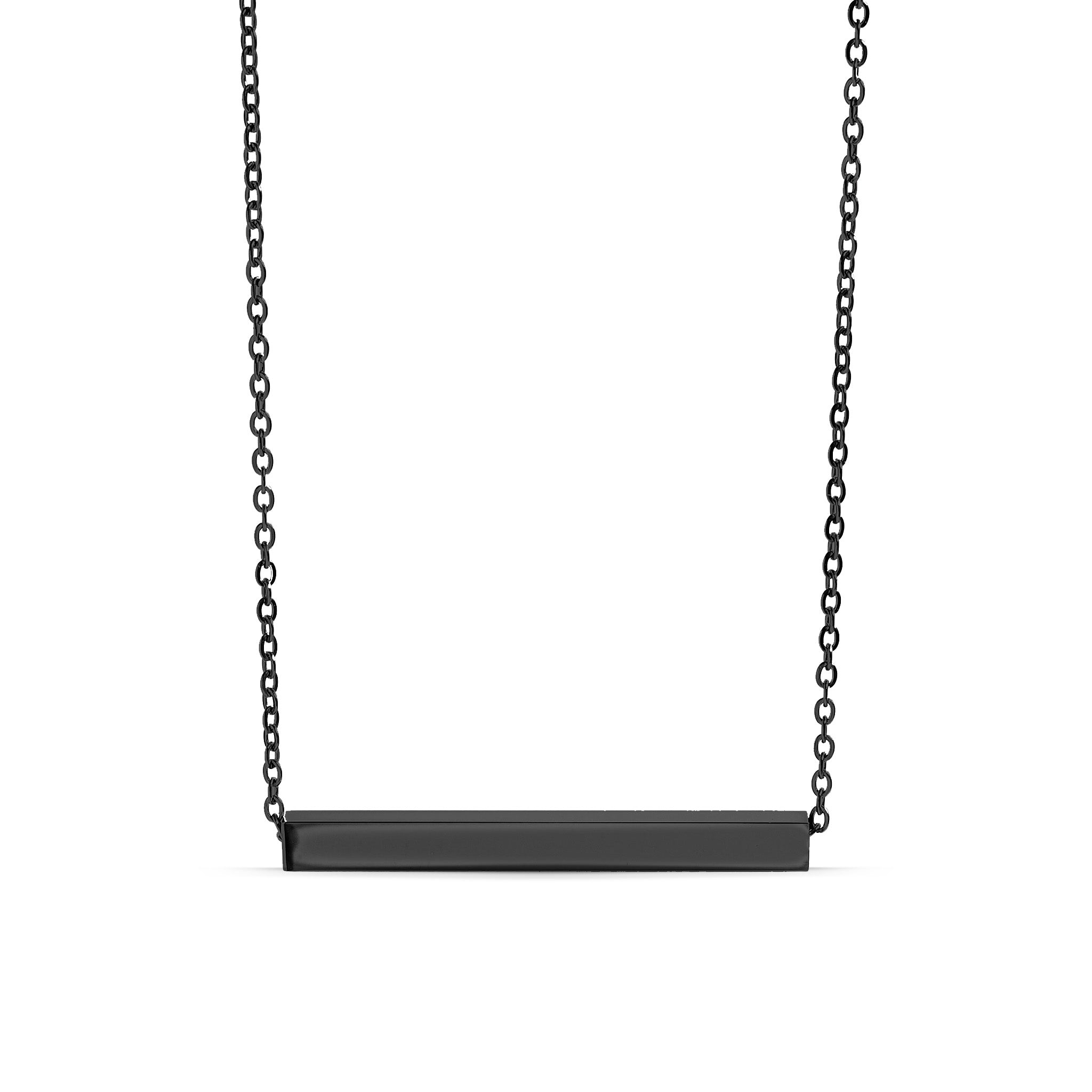 18K Gold PVD Stainless Steel Square 4 Sided Horizontal Blank Bar Necklace / SBB0301、mySite、dreamappss