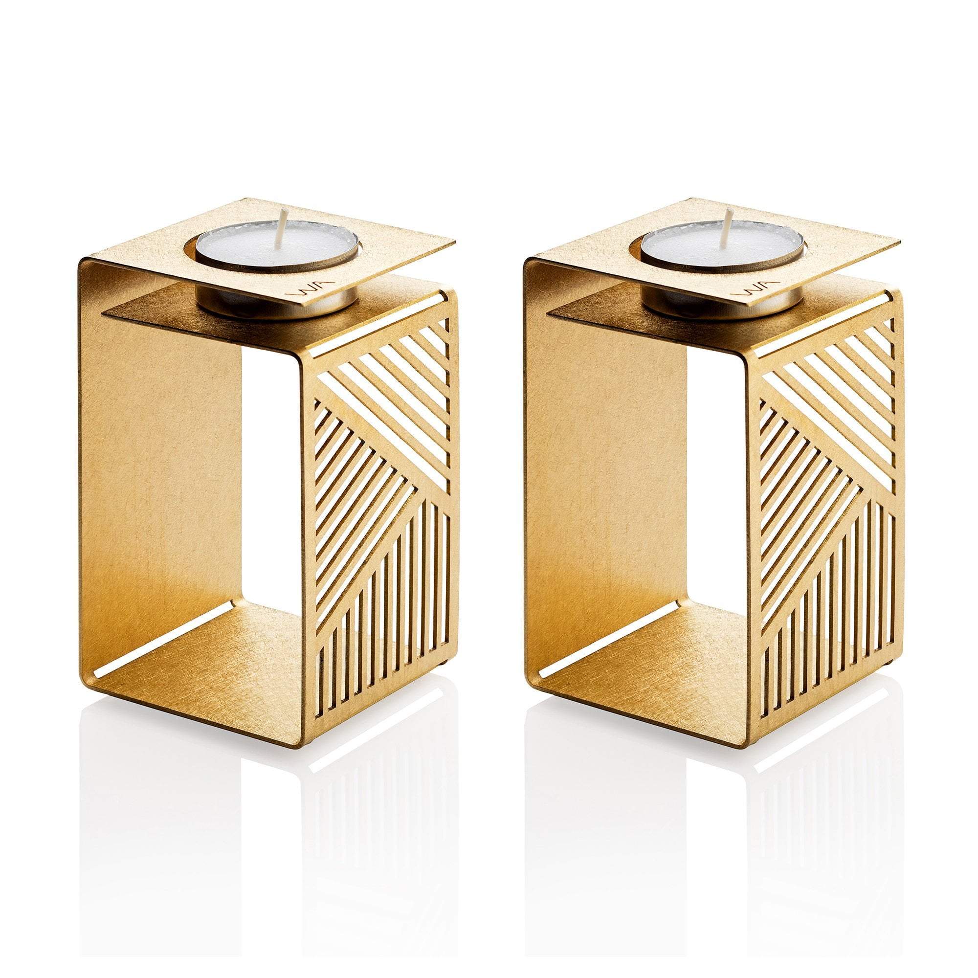 Karl Shabbat Candlesticks Set by Studio Wallaby - Brass、mySite、topwebapps