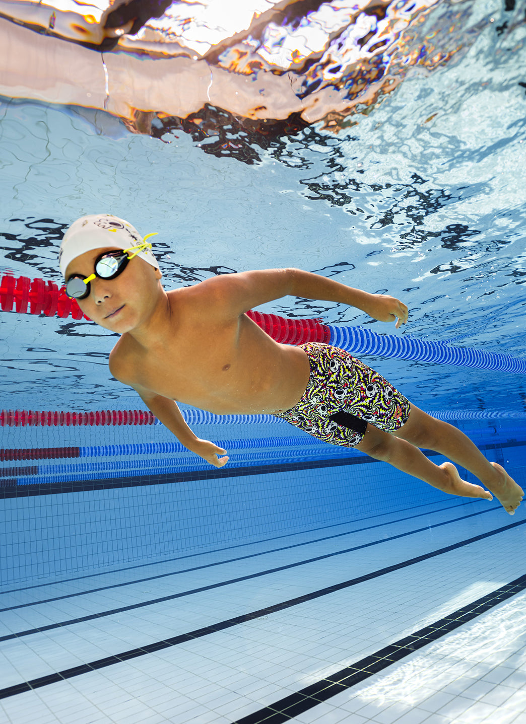 Arena Boys' Fun Skulls Jammer Swimsuit (Little Kid, Big Kid)、mySite、noshort