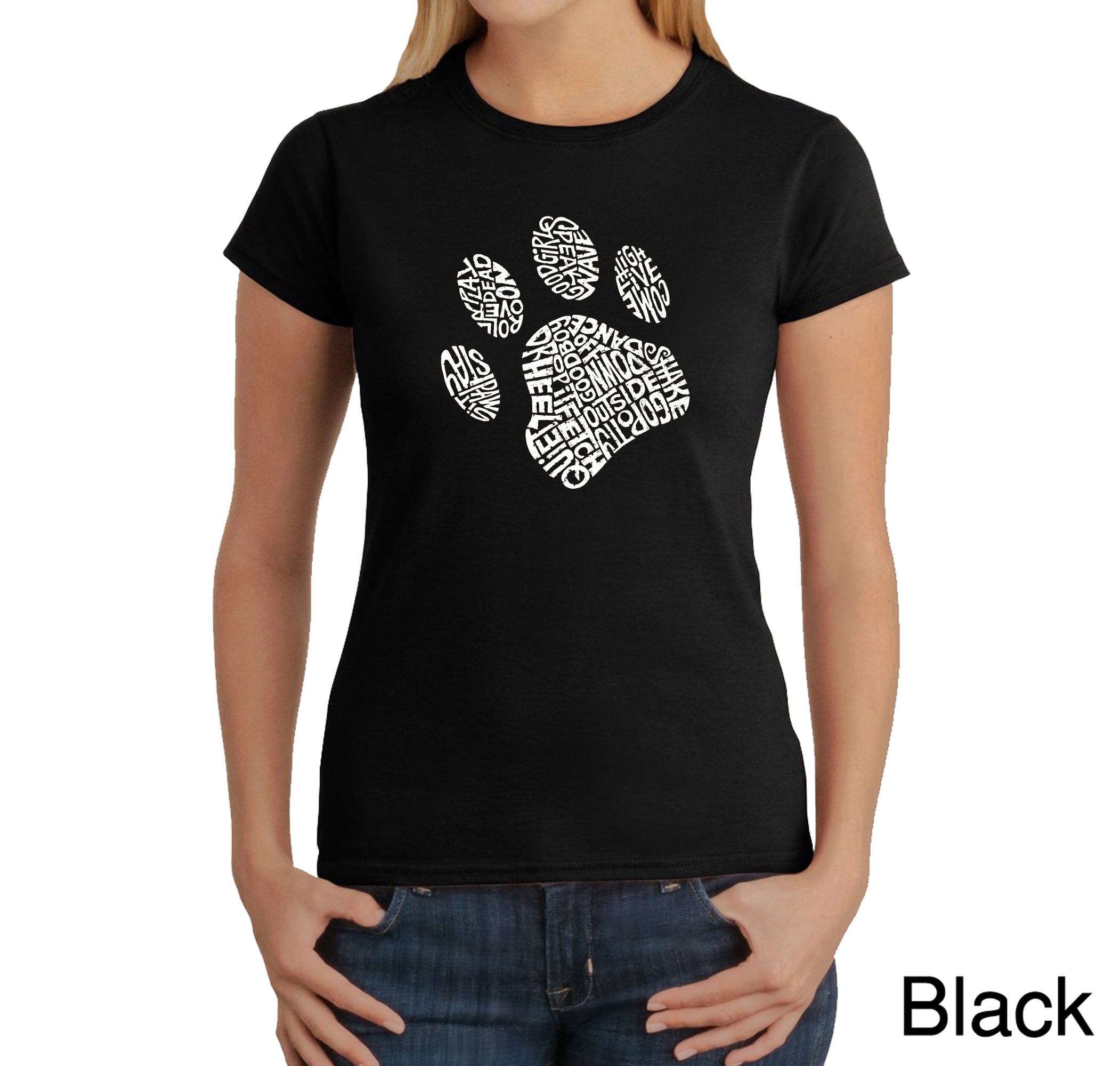 Dog Paw - Women's Word Art T-Shirt、mySite、camillekostekn