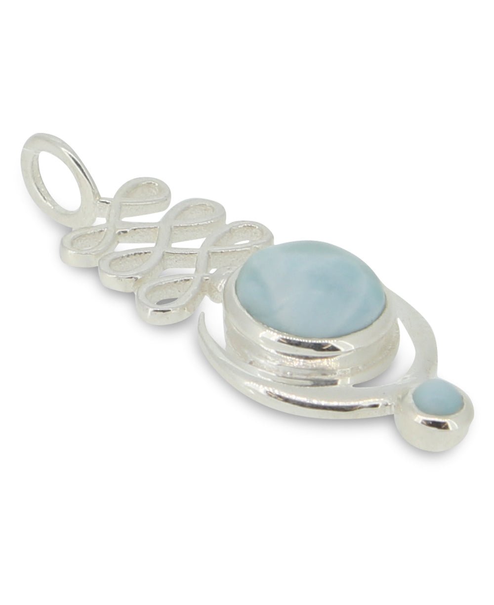 Larimar Sterling Silver Unalome Moon Pendant、mySite、topwebapps