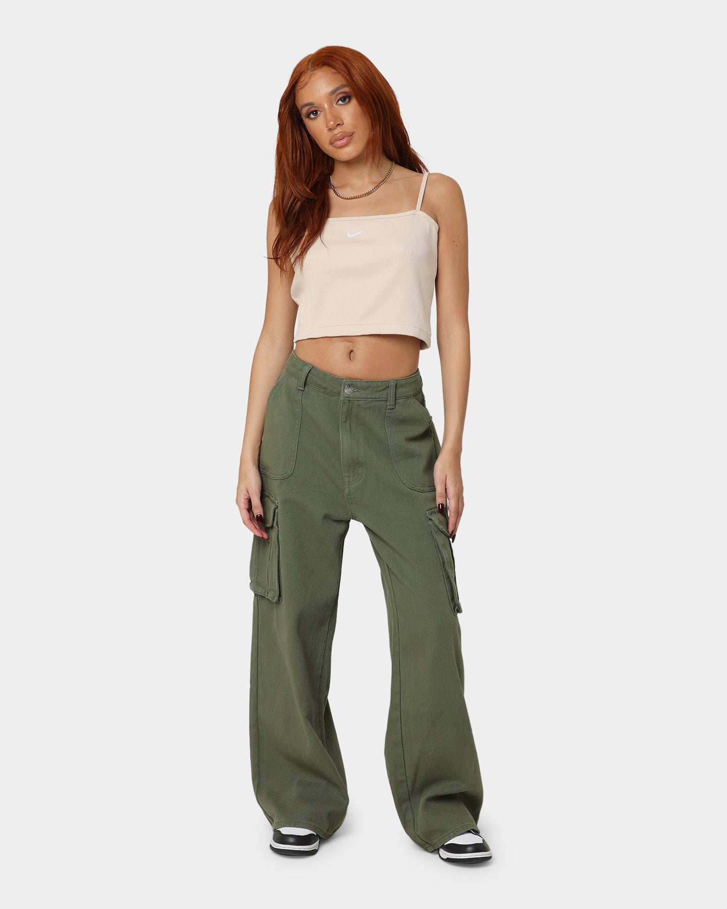 Nike Women's Sportswear Essential Ribbed Crop Top Sanddrift、mySite、zt4zffjzw