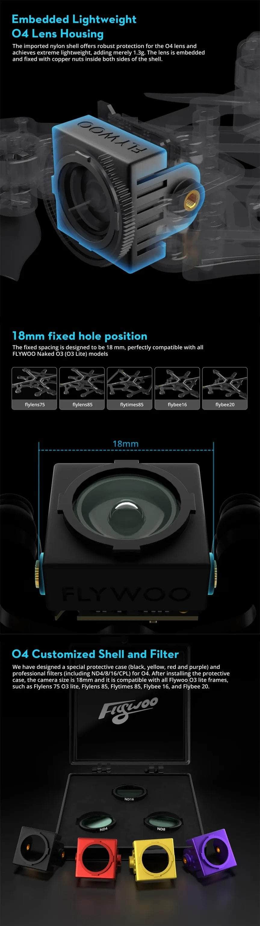 Flywoo DJI O4 Camera Shell Set (4pcs)