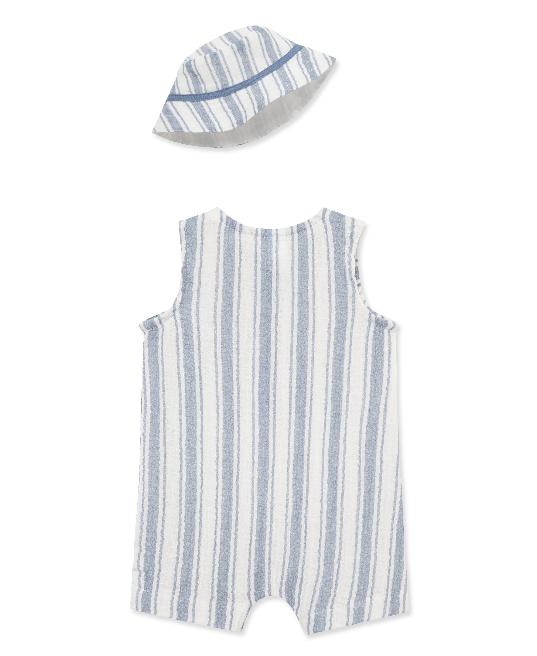  Striped Gauze Romper & Hat Set、mySite、layawaytickets