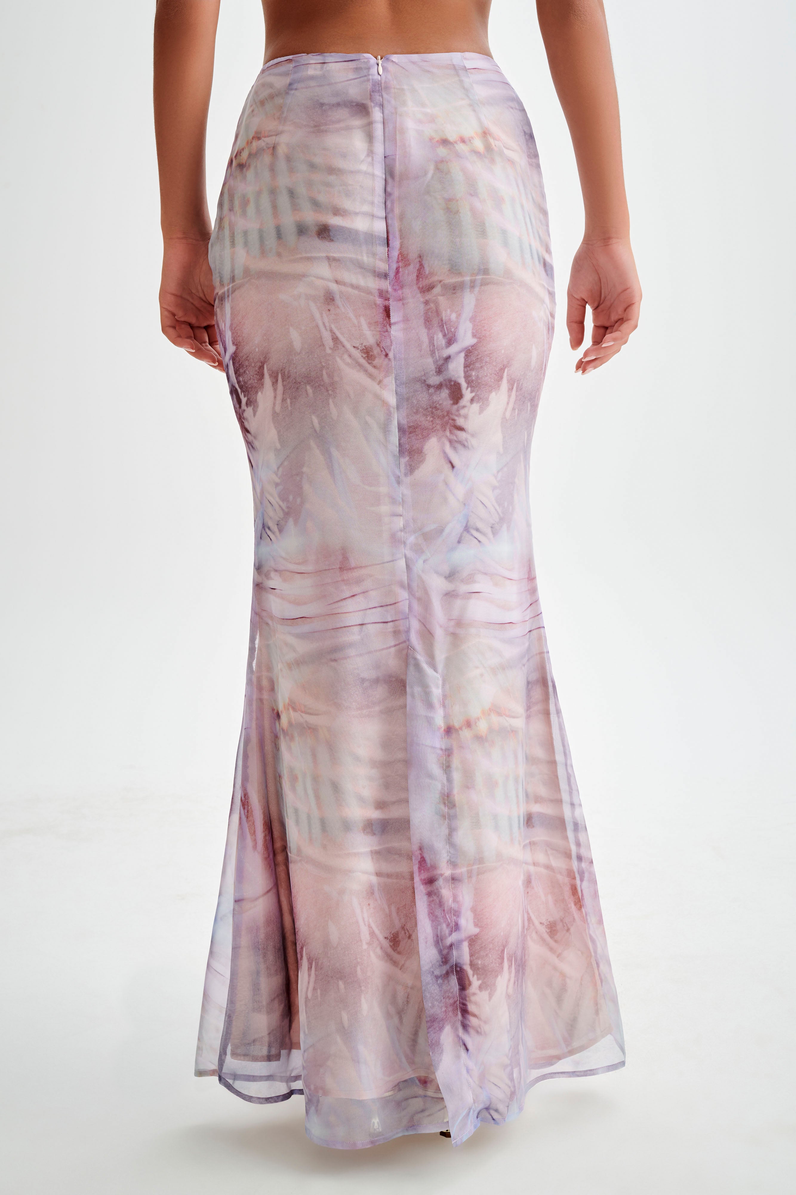 Ursula Ruched Maxi Skirt - Mermaid Shell Print、mySite、solidvoid