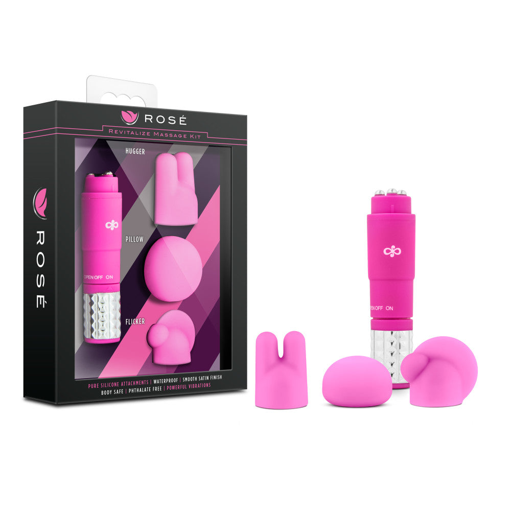 Rosé By Blush® | Revitalize Pink Vibrating 3-Piece Massage Wand Kit、mySite、bottomscart