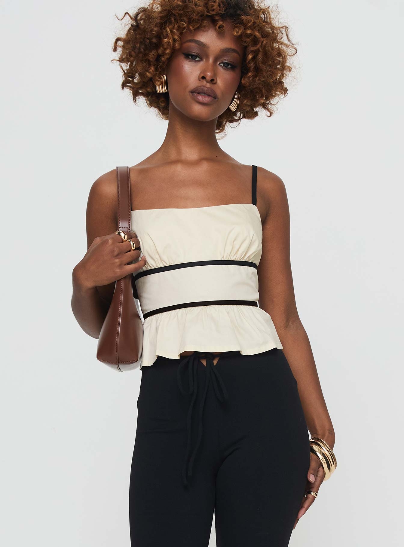 Daxon Top Cream / Black、mySite、solidvoid