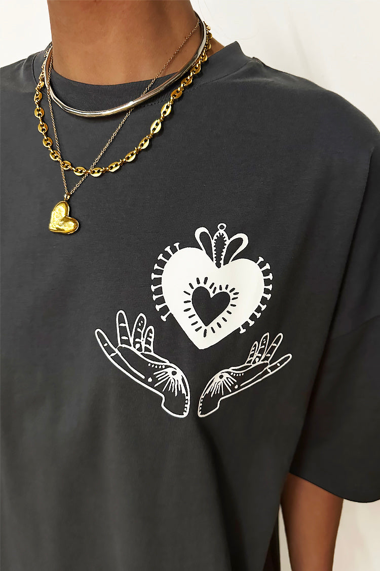 Charcoal Midnight Romance T-shirt、mySite、solidvoid