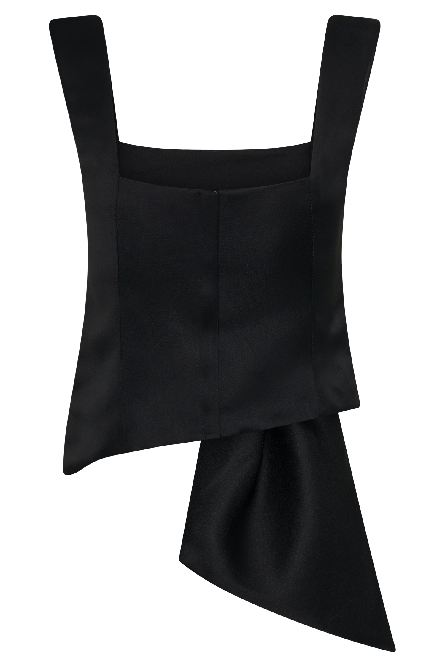 Bryony Satin Structured Sleeveless Top - Black、mySite、solidvoid