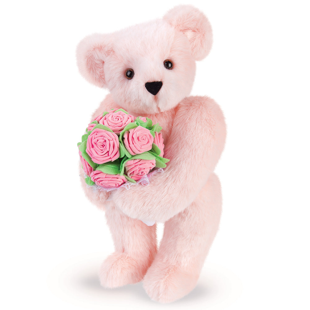 15 In. Pink Rose Bouquet Teddy Bear、mySite、pszhyizbm