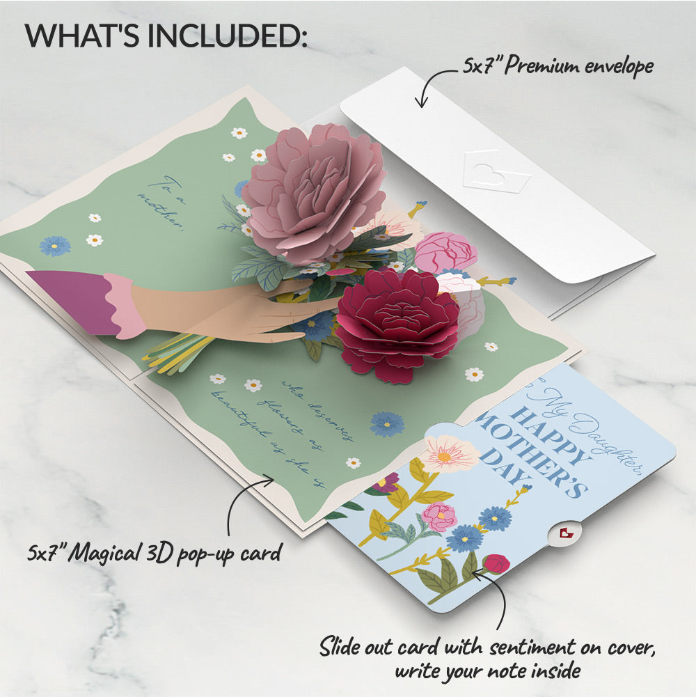 Happy Mother’s Day Flowers Mother's Day Pop-Up Card and Sentiment Set for Daughter、mySite、solidvoid