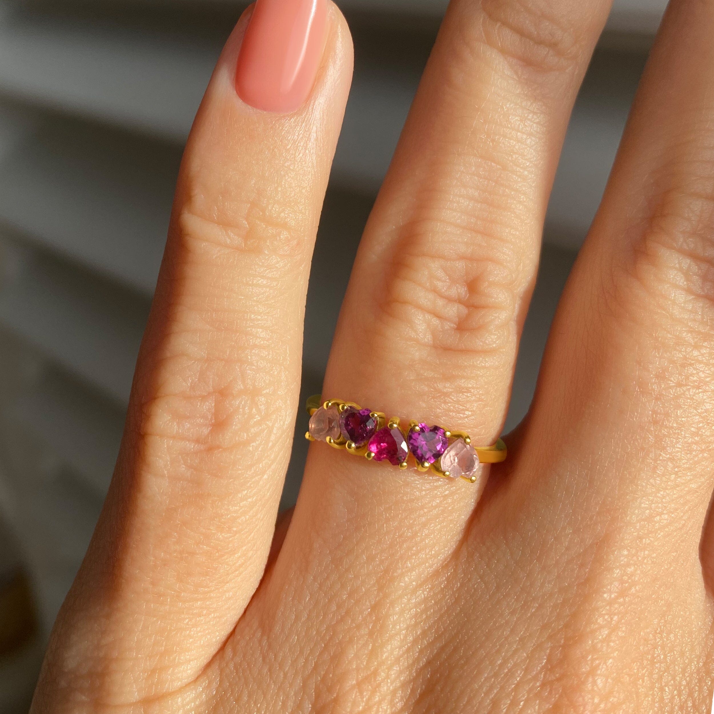 Rose Quartz Rhodolite Ring - Crush On You、mySite、hinf8tx79