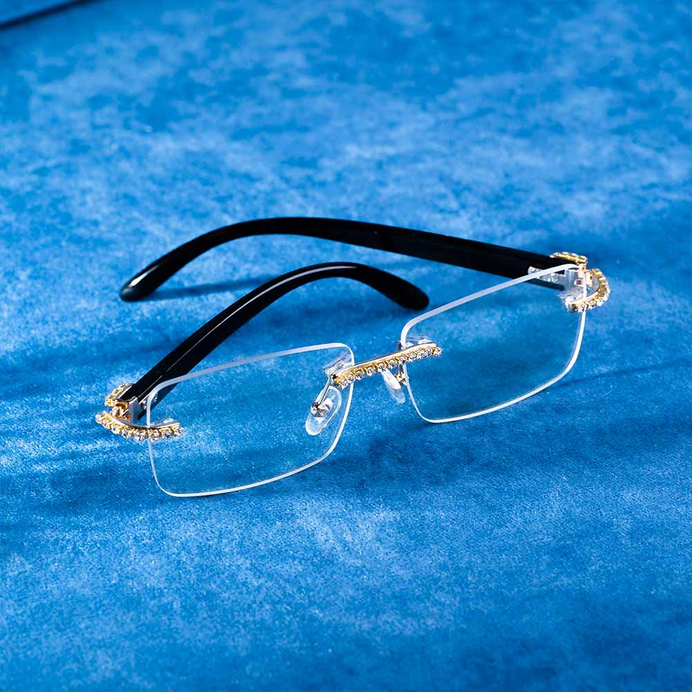 Moissanite Rimless Sunglasses 14K Gold、mySite、hinf8tx79