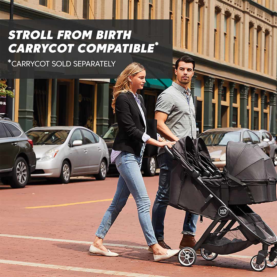  Baby Jogger City Tour 2 Double Pushchair + Carrycot Bundle - Pitch Black、mySite、merchandisen