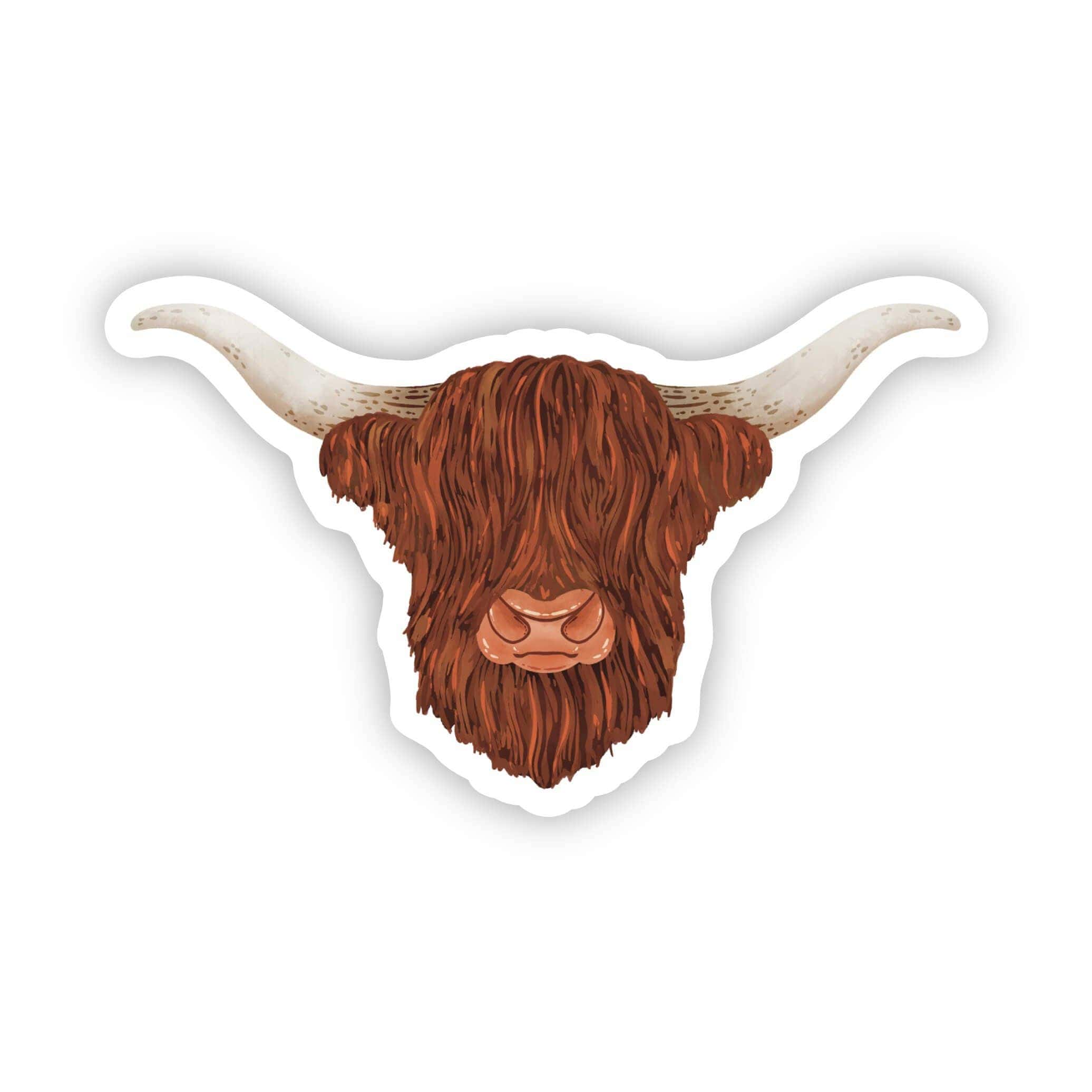 Big Moods - Highland Cow Head Sticker、mySite、g9winljtr