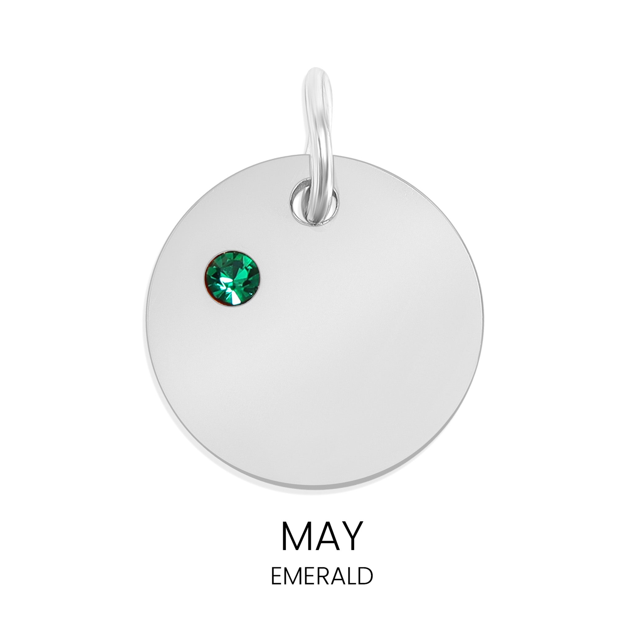 Stainless Steel 1/2 CZ Birthstone Blank Circle Pendant / SBB0109、mySite、dreamappss