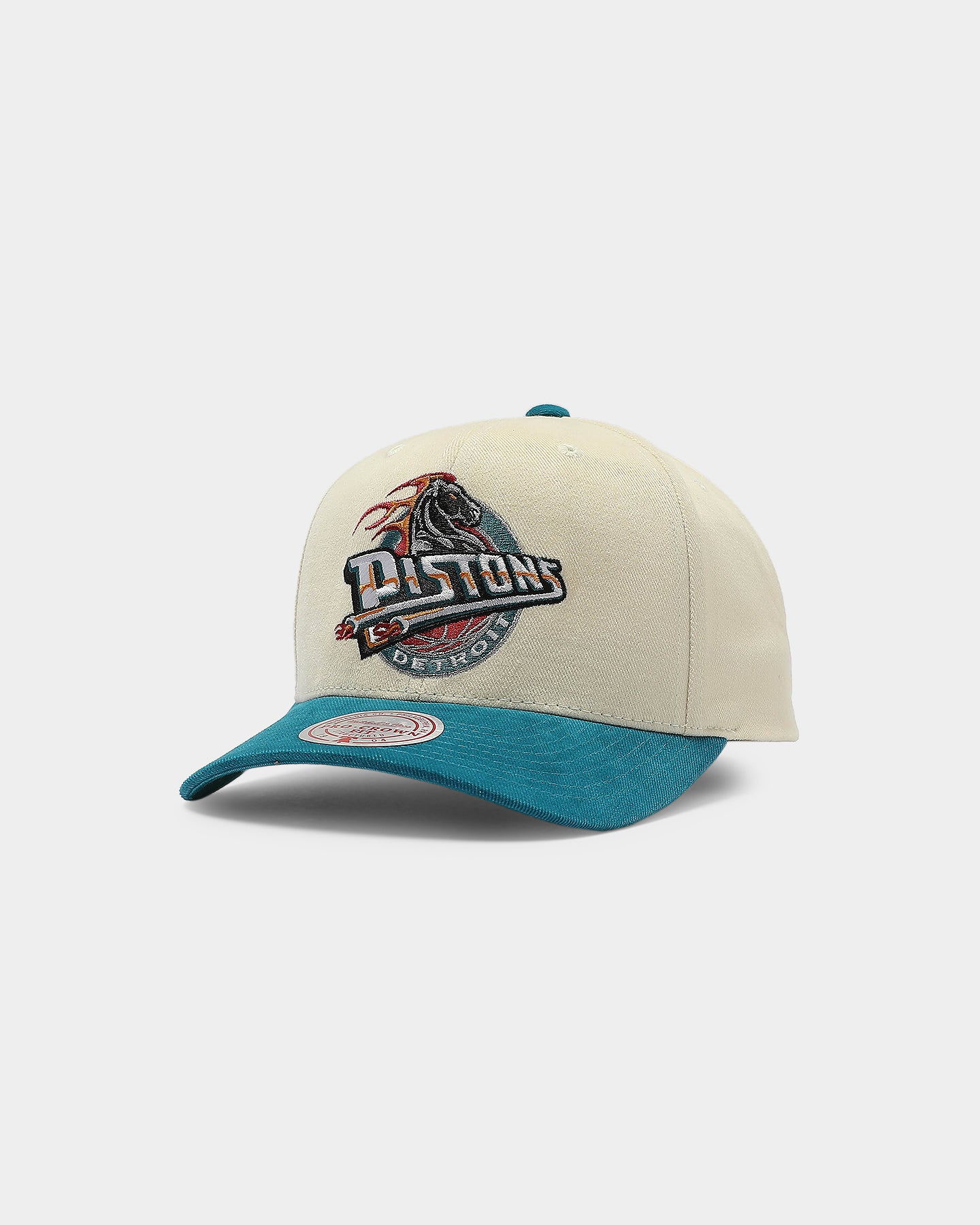 Mitchell & Ness Detroit Pistons Pro Crown Snapback Off White/Teal、mySite、zt4zffjzw