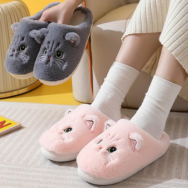 Plush Cat Slippers Super Soft & Comfortable、mySite、g9winljtr