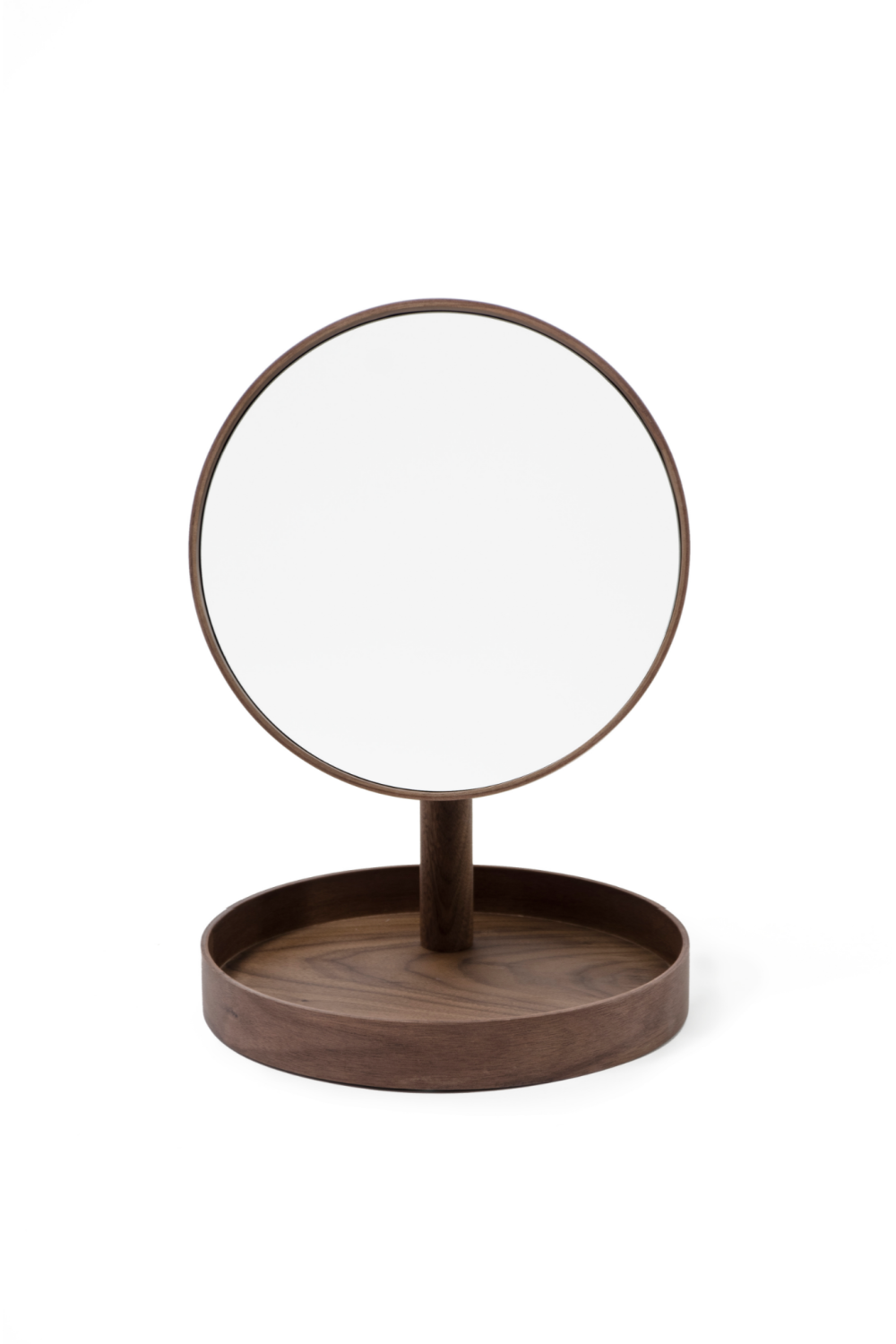 Walnut Magnifying Vanity Mirror with Storage Tray | Wireworks Look、mySite、neckold