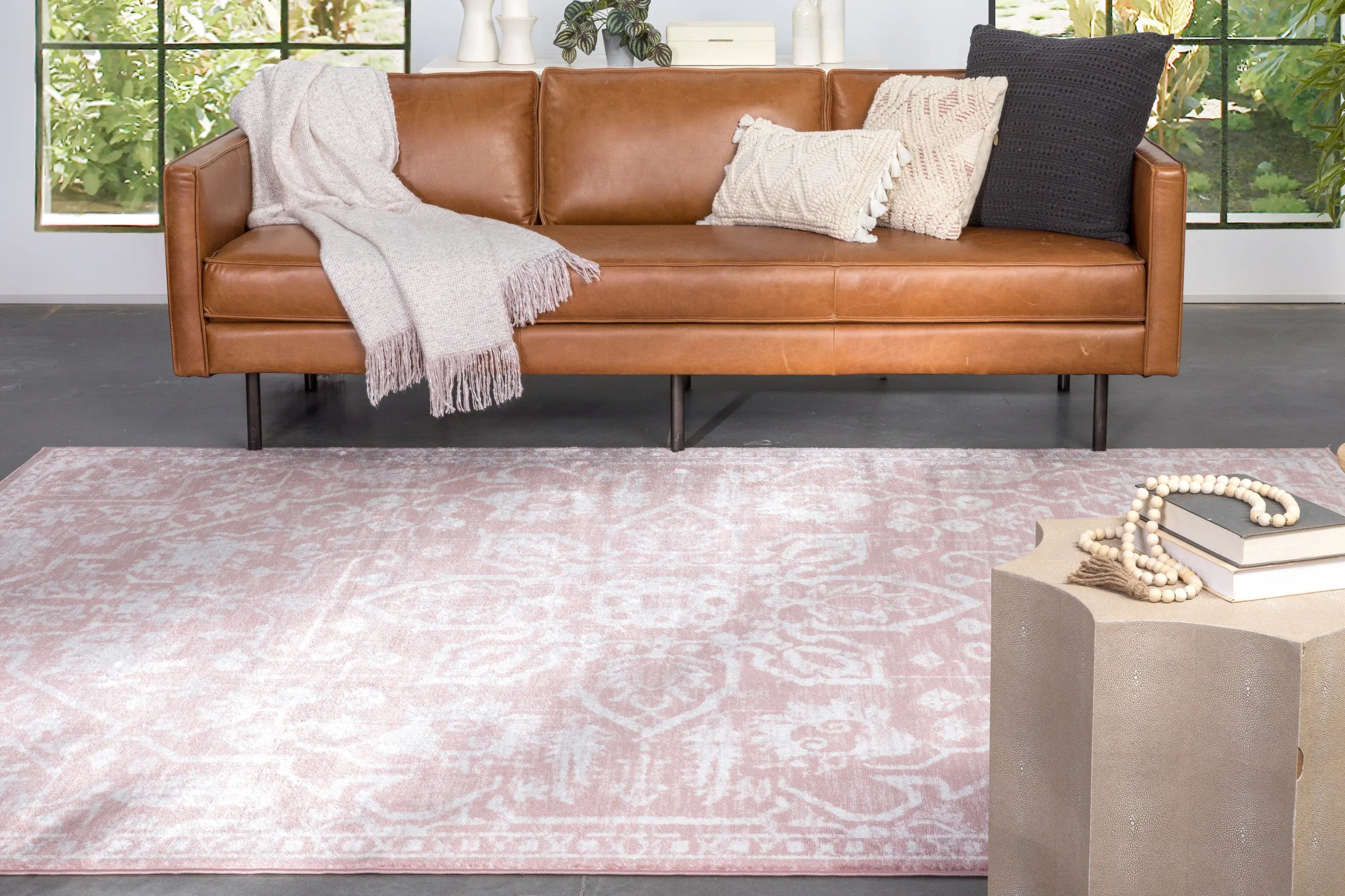 Disa Vintage Medallion Blush Soft Rug By Chill Rugs、mySite、gigharbornorthrealestate